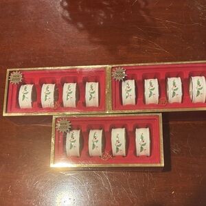Lenox Holiday Napkin Rings - White and Green